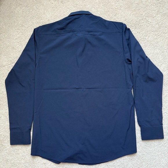Lucky Brand Men Deep Blue Dress Shirt Sz L - Picture 2 of 9
